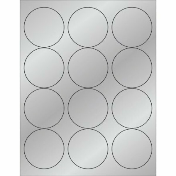 Bsc Preferred 2-1/2'' Silver Foil Circle Laser Labels, 1200PK S-10431SIL
